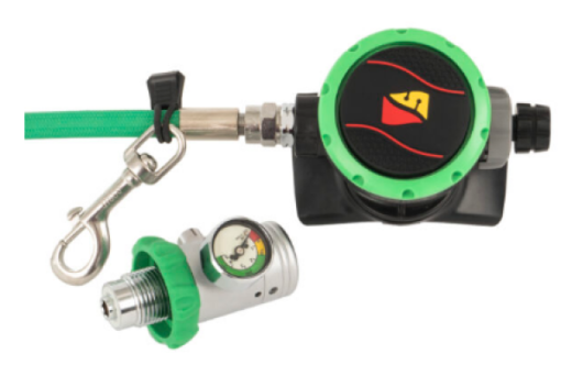 Deco/ Oxygen Regulator w/ Green Braided Hose